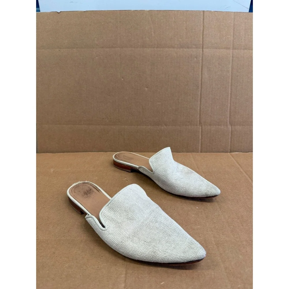 Huma Blanco Ilaria Pointed Toe Slip-On Slides Mules Natural Jute Womens Size 41